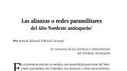 Las alianzas o redes paramilitares del Alto Nordeste antioqueño