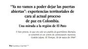 “Ya no vamos a poder dejar las puertas abiertas”: experiencias territoriales de cara al actual proceso de paz en Colombia. Una mirada a la región de El Pato